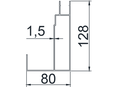 F150 Gouttière de Pergola à Persiennes de type léger