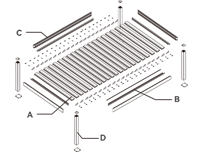 F210 Medium-type Louvered Pergola Customizable Size