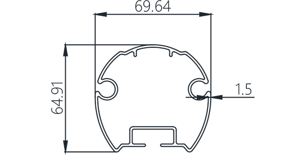 Toldo de ventana C104 Tubo frontal
