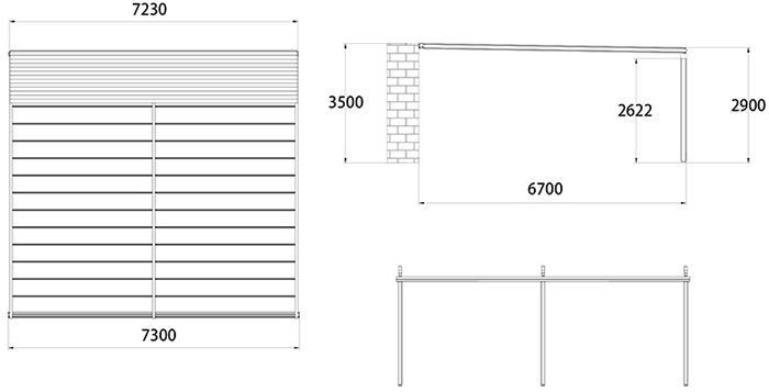 Dongguan retractable awning in the garden parking lot