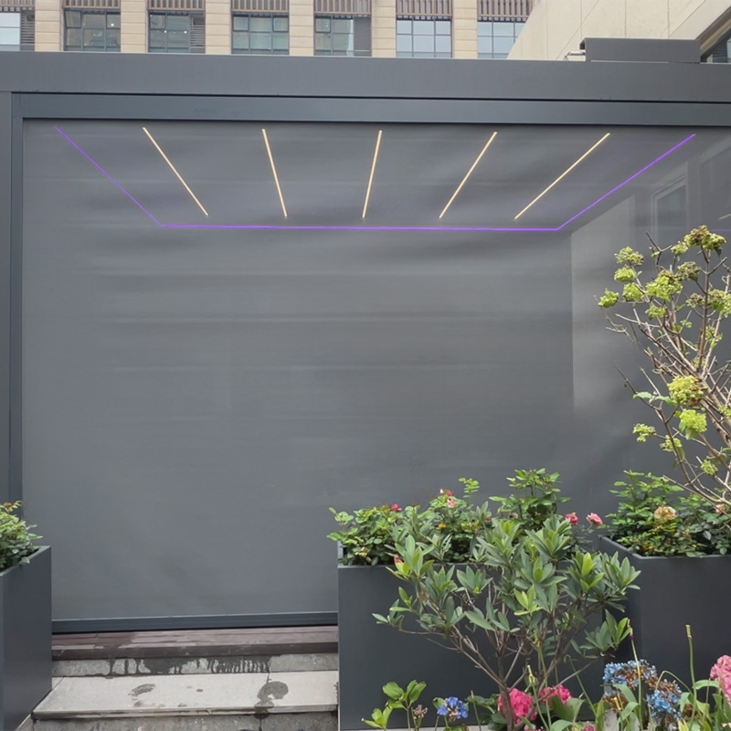 Pergola Flip-top et pliable pour terrasses de bureaux à Hangzhou